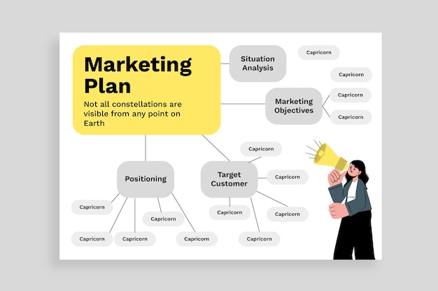 Flat proffessional marketing plan infographic