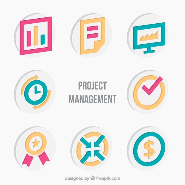 Flat project management concept