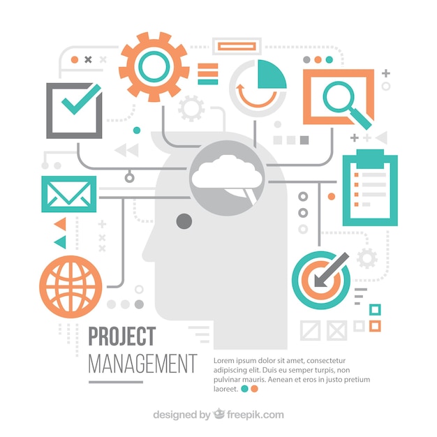 Flat project management concept