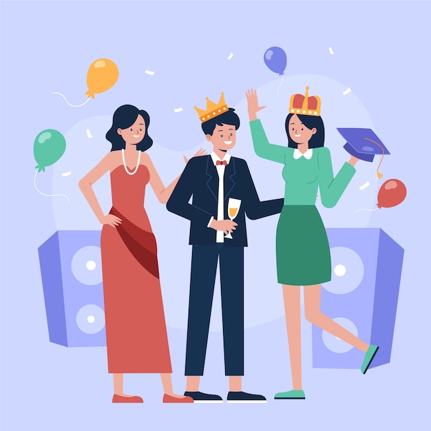 Free vector flat prom illustration