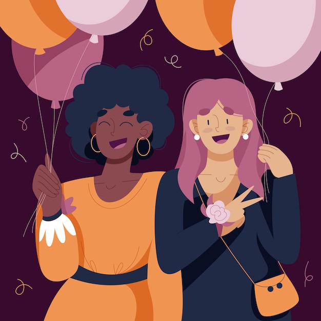 Free vector flat prom illustration