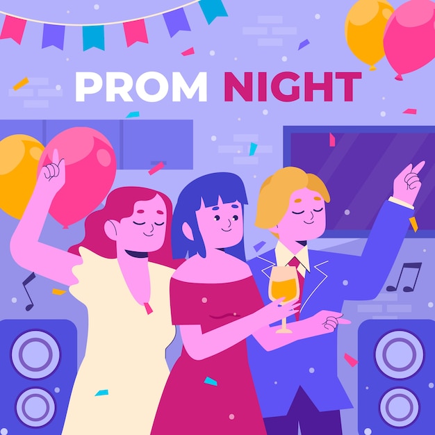 Free vector flat prom illustration