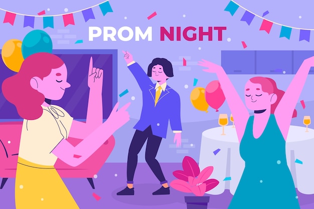 Flat prom illustration