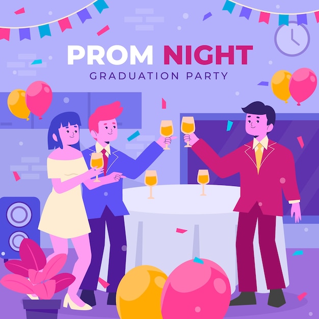 Free vector flat prom illustration