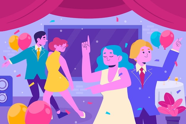 Free vector flat prom illustration