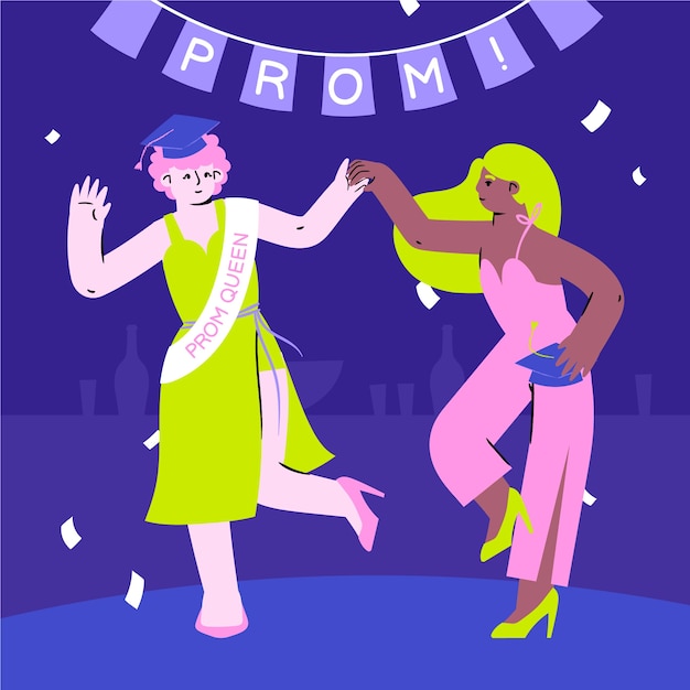 Flat prom illustration