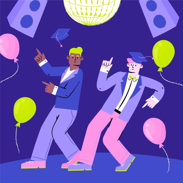 Flat prom illustration