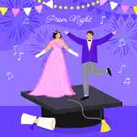 Free vector flat prom illustration