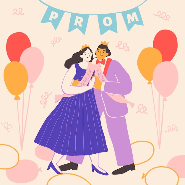 Free vector flat prom illustration