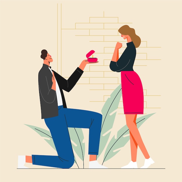 Free vector flat propose day illustration