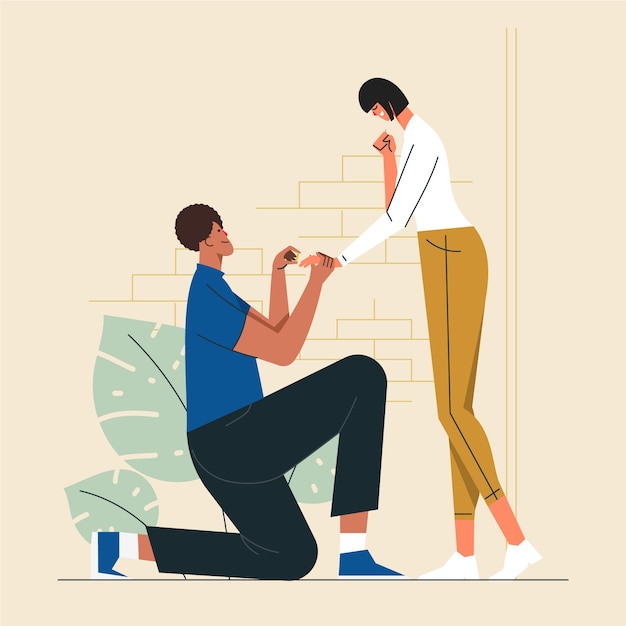 Flat propose day illustration