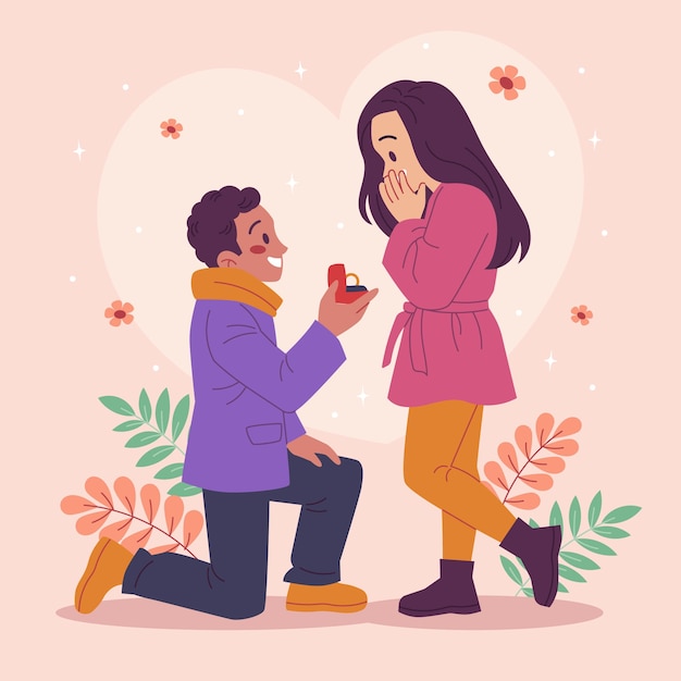 Free vector flat propose day illustration