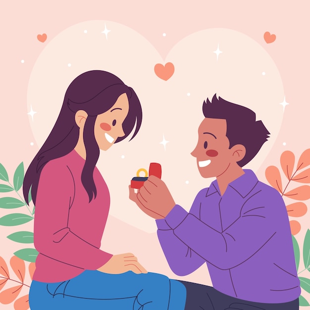 Free vector flat propose day illustration
