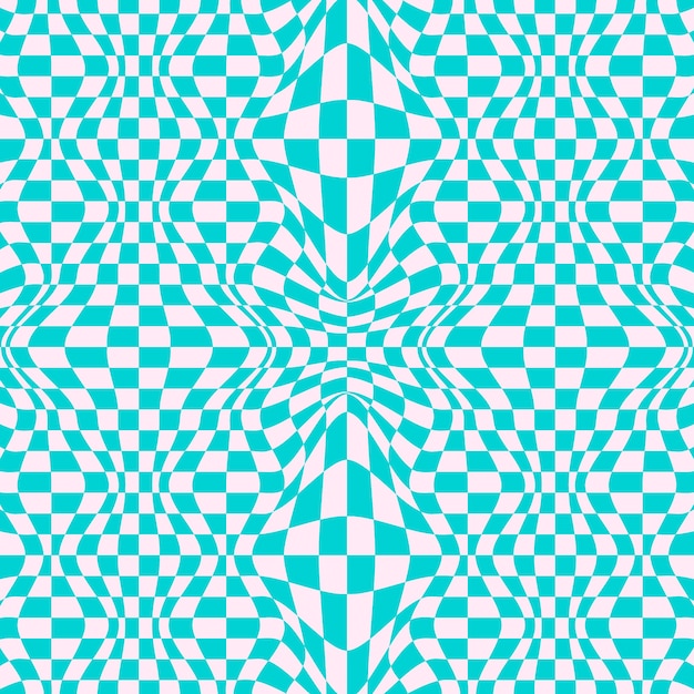 Flat psychedelic checkerboard pattern
