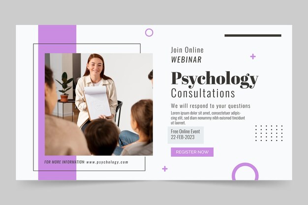 flat psychologist webinar template