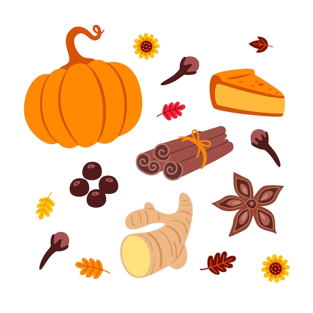 Flat pumpkin spice illustration