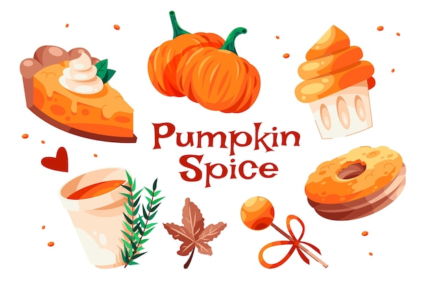 Free vector flat pumpkin spice illustration