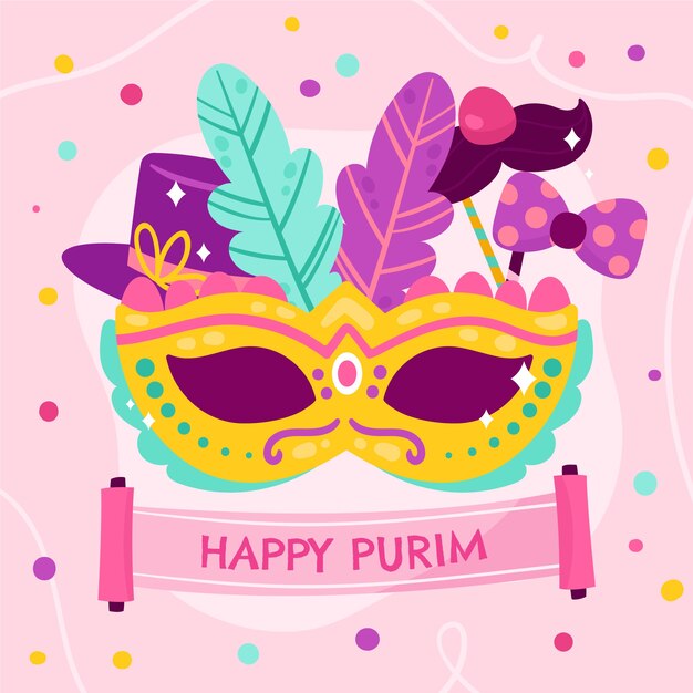 Flat purim illustration