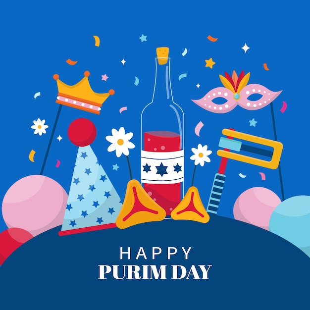 Flat purim illustration