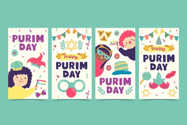 Flat purim instagram stories collection