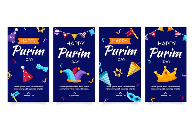 Flat purim instagram stories collection