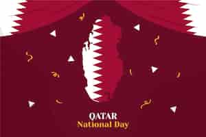 Vettore gratuito fondo piatto della festa nazionale del qatar