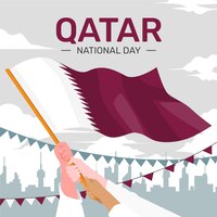 flat qatar national day illustration