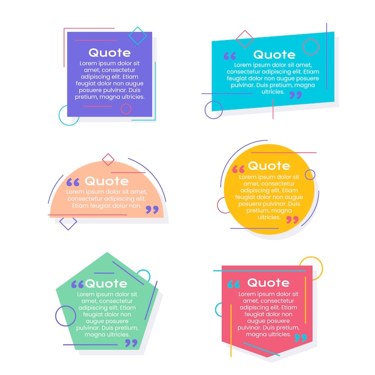 Free Vector flat quote box frame collection