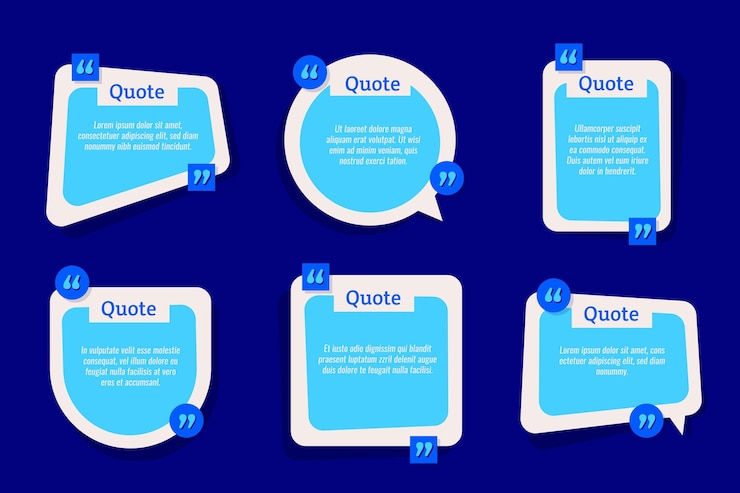 Free Vector flat quote box frame collection