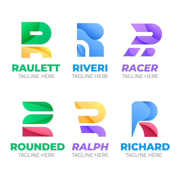 Flat r logo collection