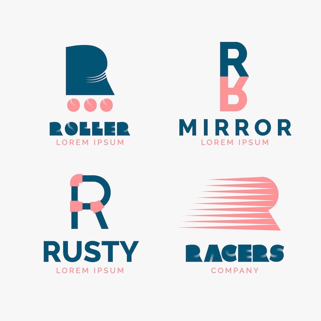 Flat r logo collection
