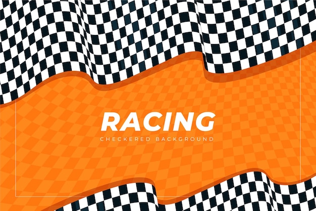 Free vector flat racing checkered flag background