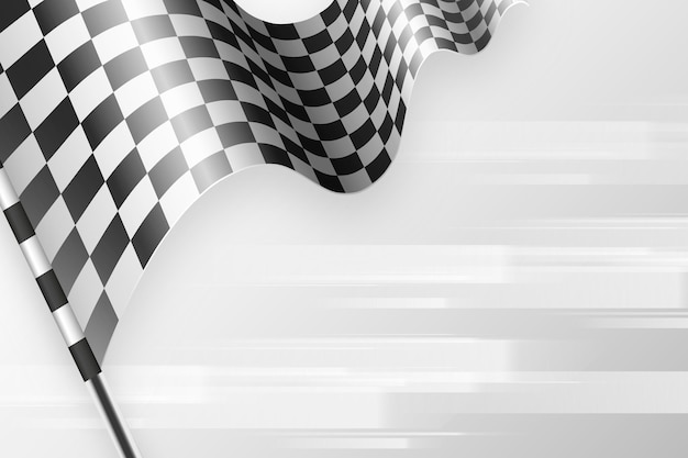 Бесплатное векторное изображение Плоский гоночный фон с клетчатым флагом