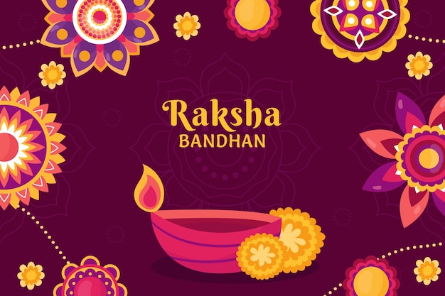 Free vector flat raksha bandhan background