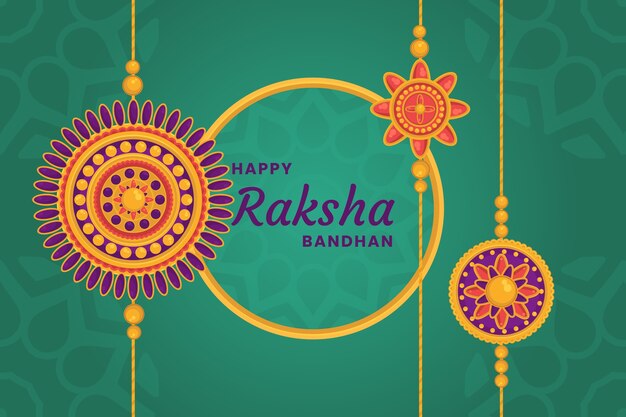 Free vector flat raksha bandhan background