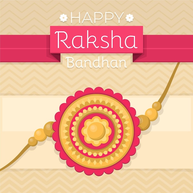 무료 벡터 플랫 raksha bandhan 개념