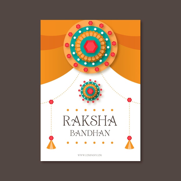 무료 벡터 플랫 raksha bandhan 인사말 카드