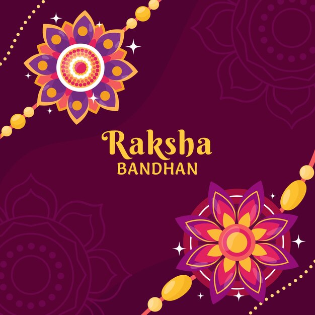 Flat raksha bandhan illustration