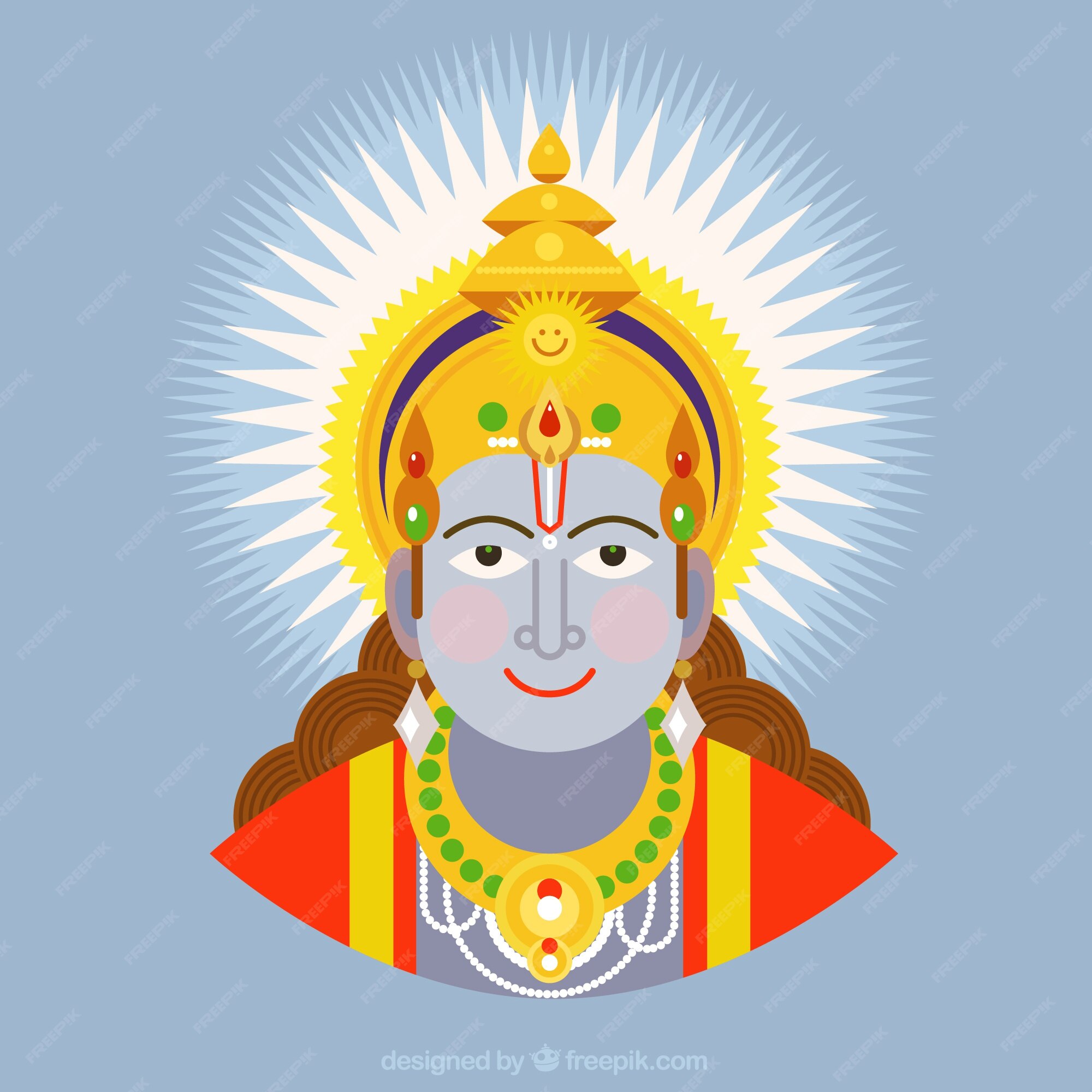 Free Vector | Flat ram navami background