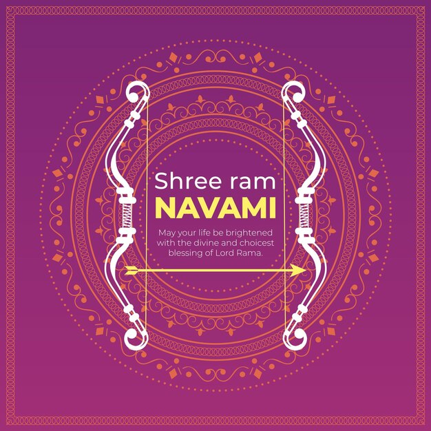 Flat ram navami illustration