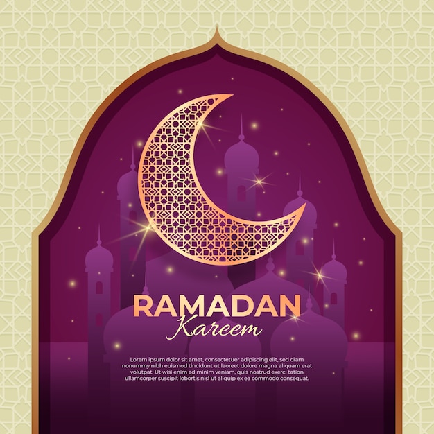 Vettore gratuito concetto di sfondo piatto ramadan