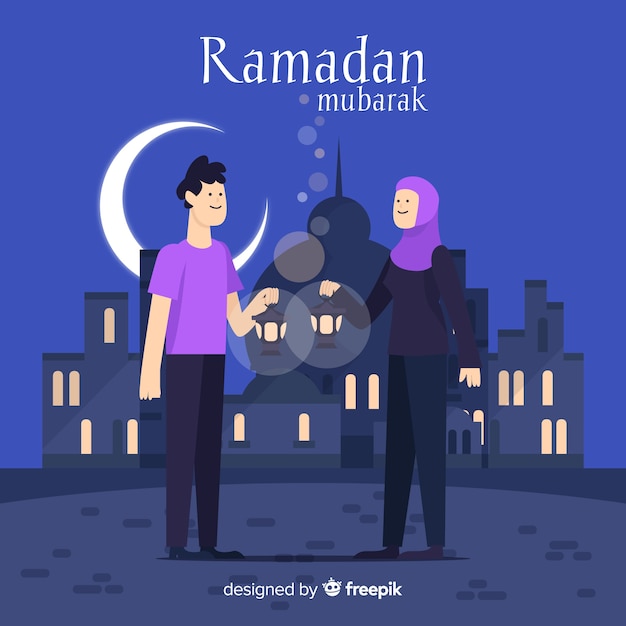 Free vector flat ramadan background