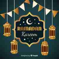 Free vector flat ramadan background