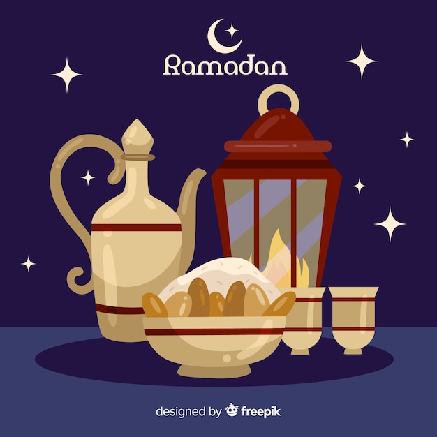 Flat ramadan background