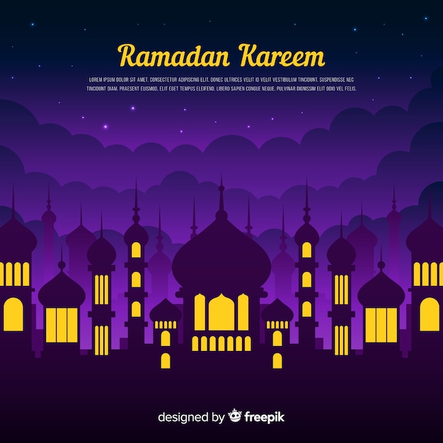 Free vector flat ramadan background