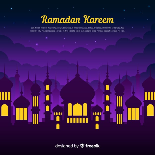 Free vector flat ramadan background