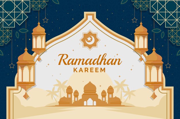 Flat ramadan background