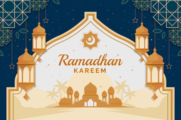 Flat ramadan background