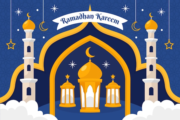 Flat ramadan background