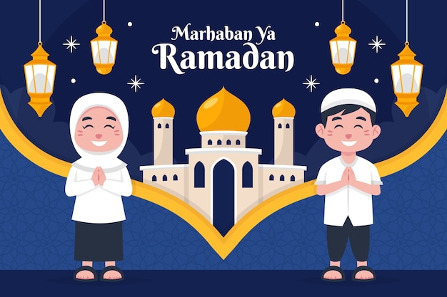 Flat ramadan background
